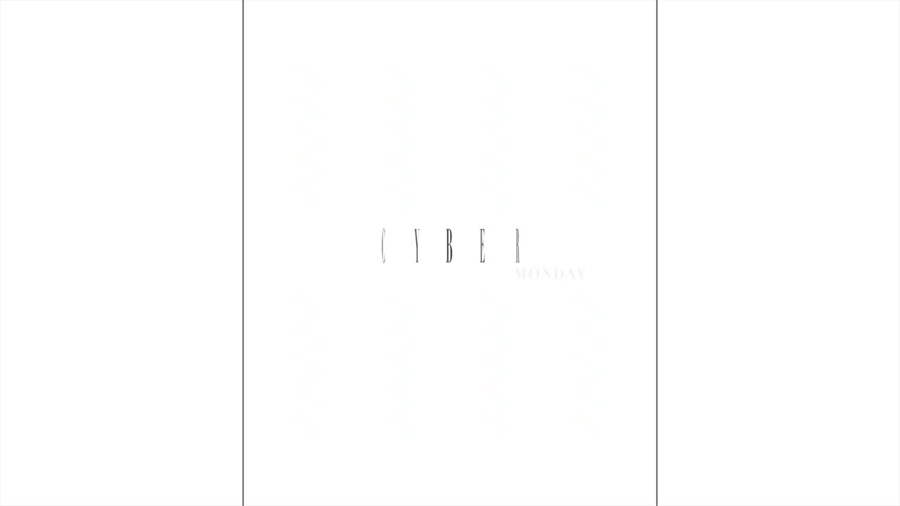 サイバー月曜日のテキストは白いグラデーションでジグザグで