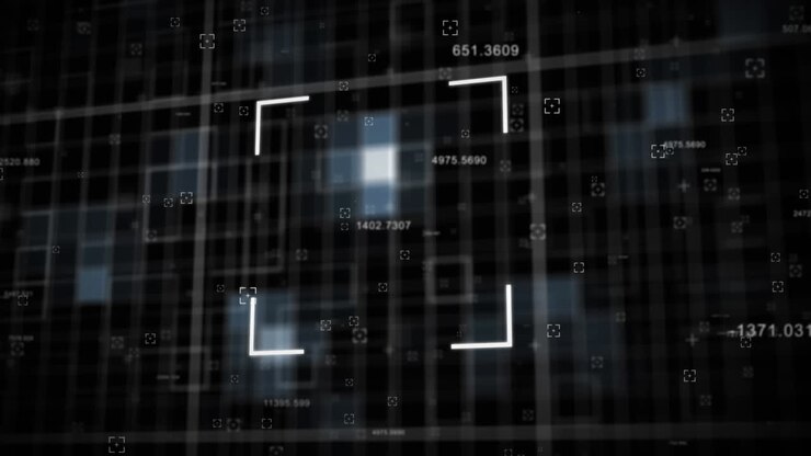 Animation of digital interface over american flag pattern