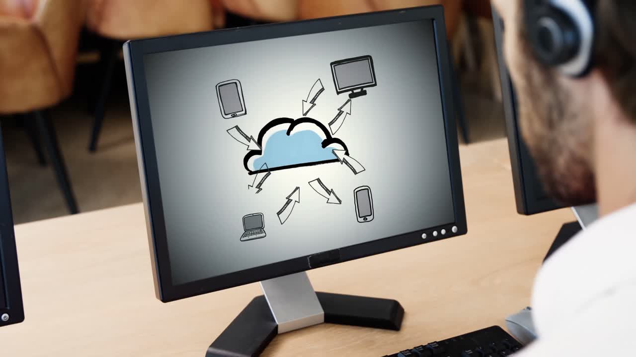 presentación de computación en la nube de aspecto ejecutivo en la computadora