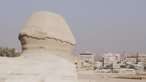 cities and buildings visible from the famous egyptian pyramids and sphinx, pyramids, one of the seven wonders of the world, built next to the city