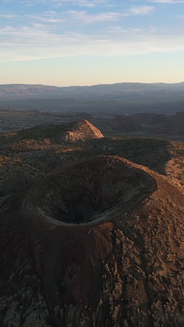 diamond valley cinder cone, extinct cinder cone in washington county, utah, usa. - aerial vertical shot