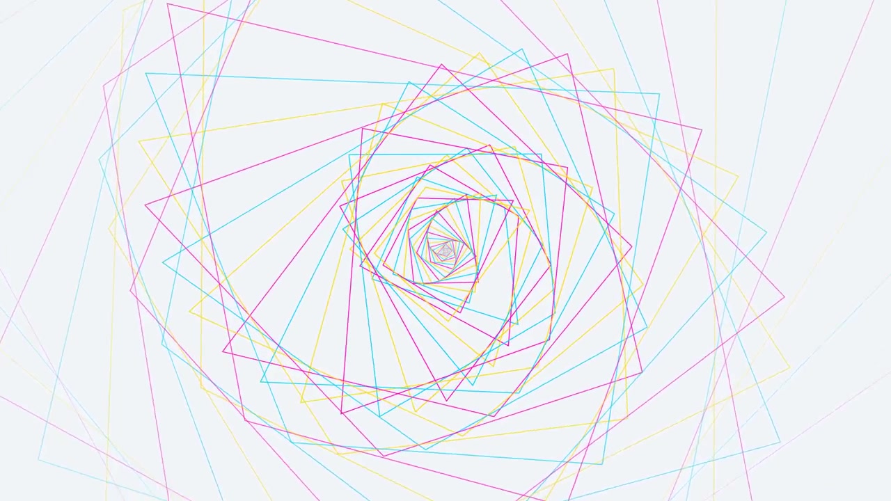 Spirale Astratta Rotante con Linee Geometriche Colorate