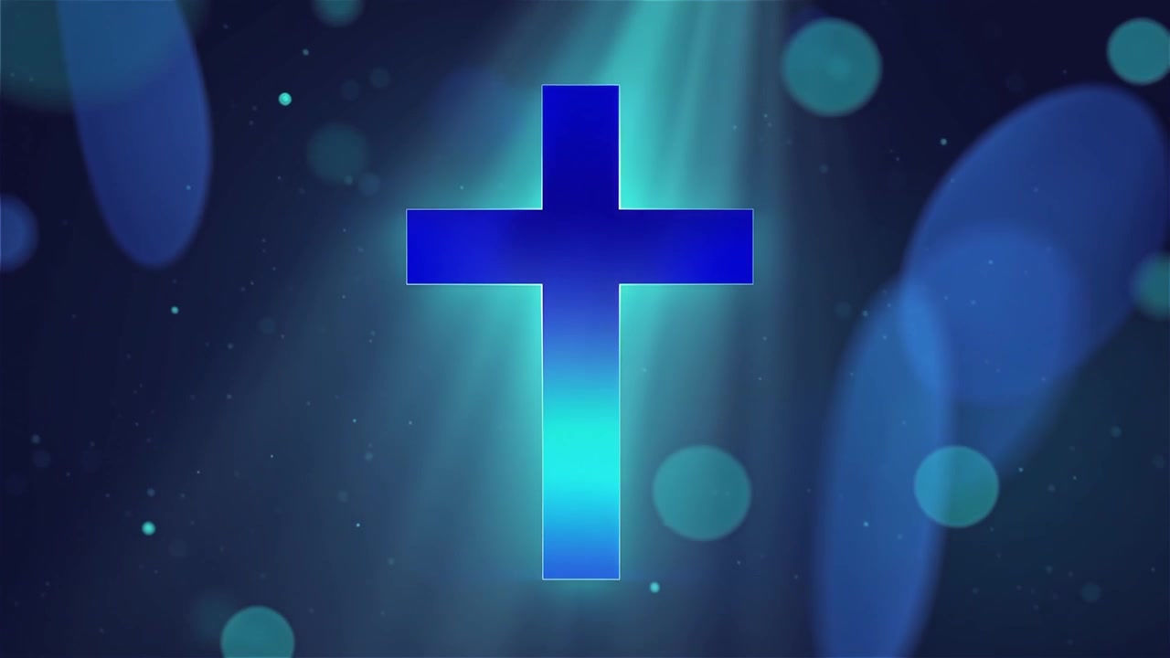 Croce Cristiana Luce Celestiale Sfondo per il Culto.