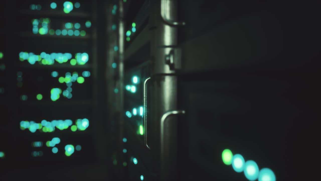 interior industrial limpio de una sala de servidor de datos con servidores