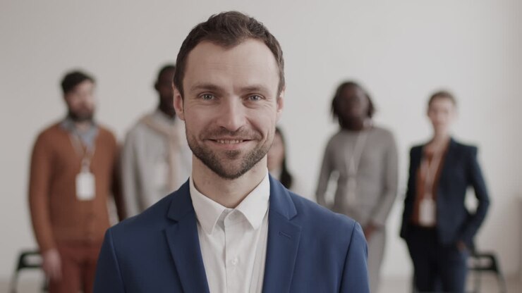 Caucasian Businessman Showing OK Sign Posing