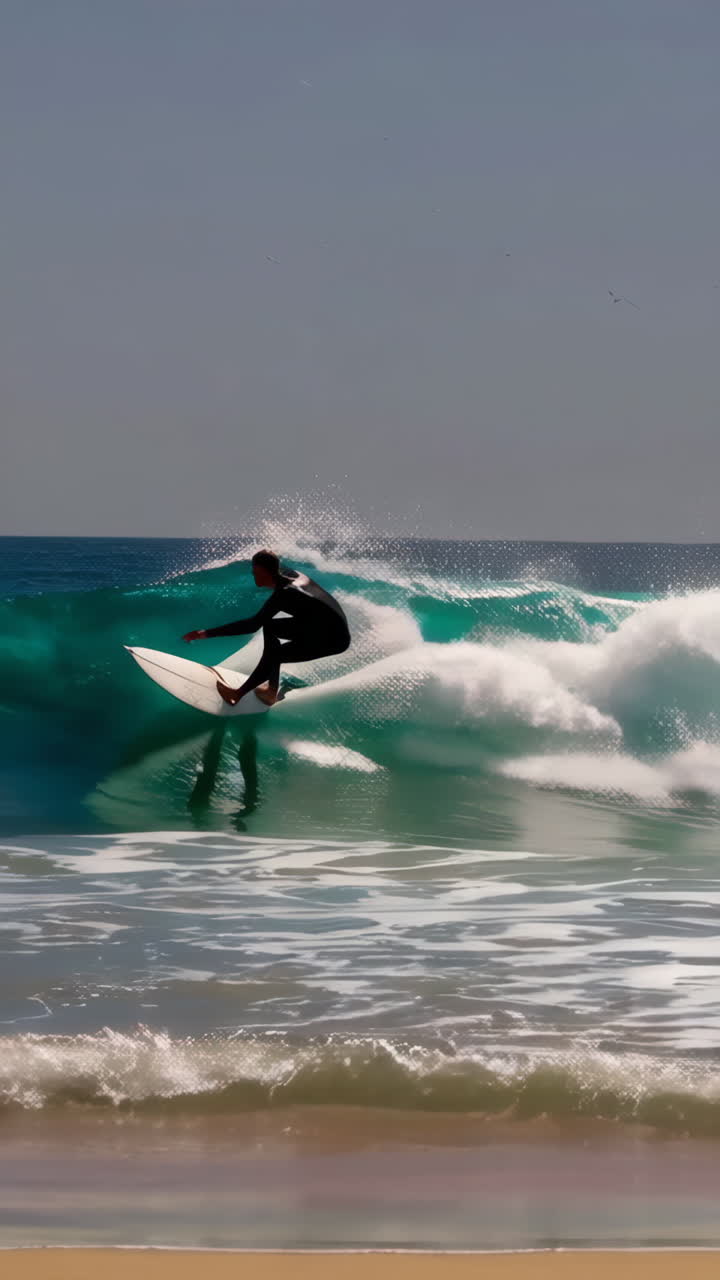 Surfista che cavalca un'onda
