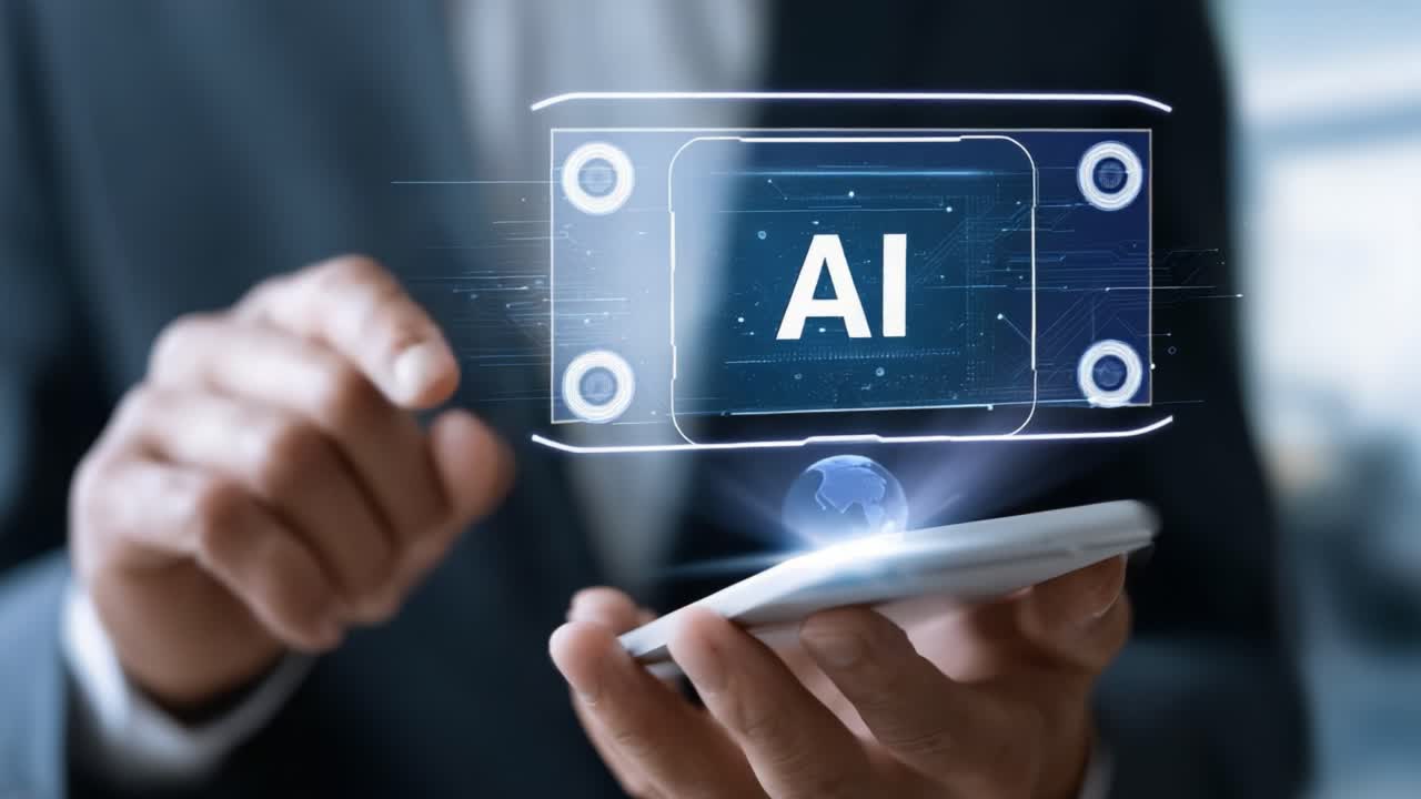 Exploring the Future of Interaction: A Person Engaging with an AI Interface on Their Smartphone, Bridging Technology and Daily Life in a Digital Era