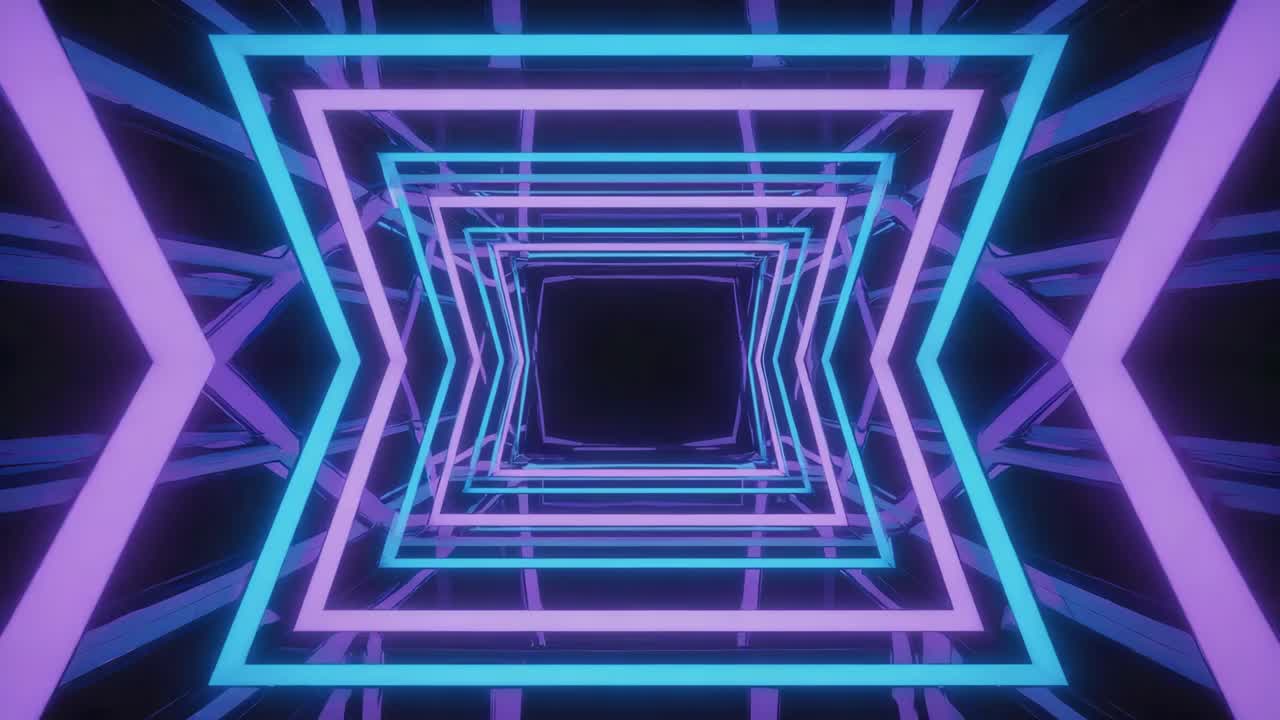 túnel geométrico de neón