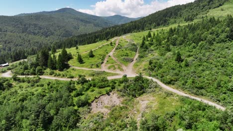 aerial footage of atv trip in sinaia, romania