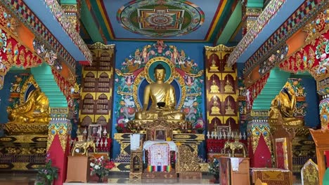 buddha statue inside of the buddhasikkhalay monastery at bodhgaya in bihar northeast india