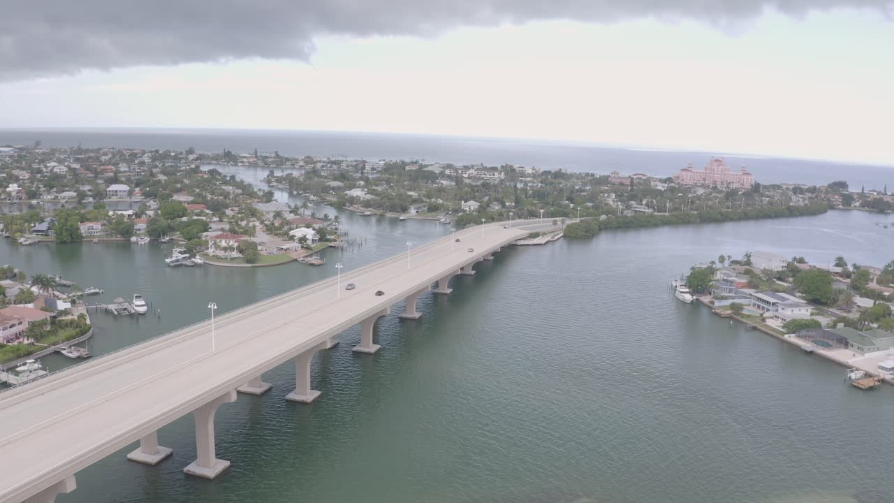 pinellas bayway, 세인트 피트 비치 시티 공중 파노라마의 델가도 기념 다리