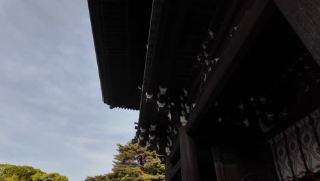 temple pagoda roof decoration meiji shrine tokyo japan sacred space asia