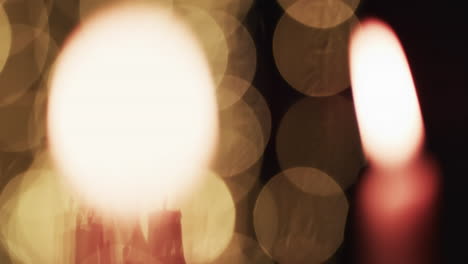 video de puntos de luz bokeh amarillos parpadeantes con espacio de copia