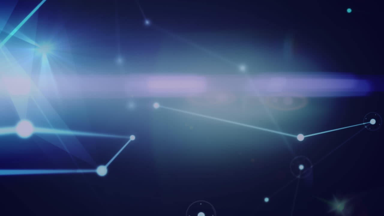 animación de la red de conexiones sobre fondo azul