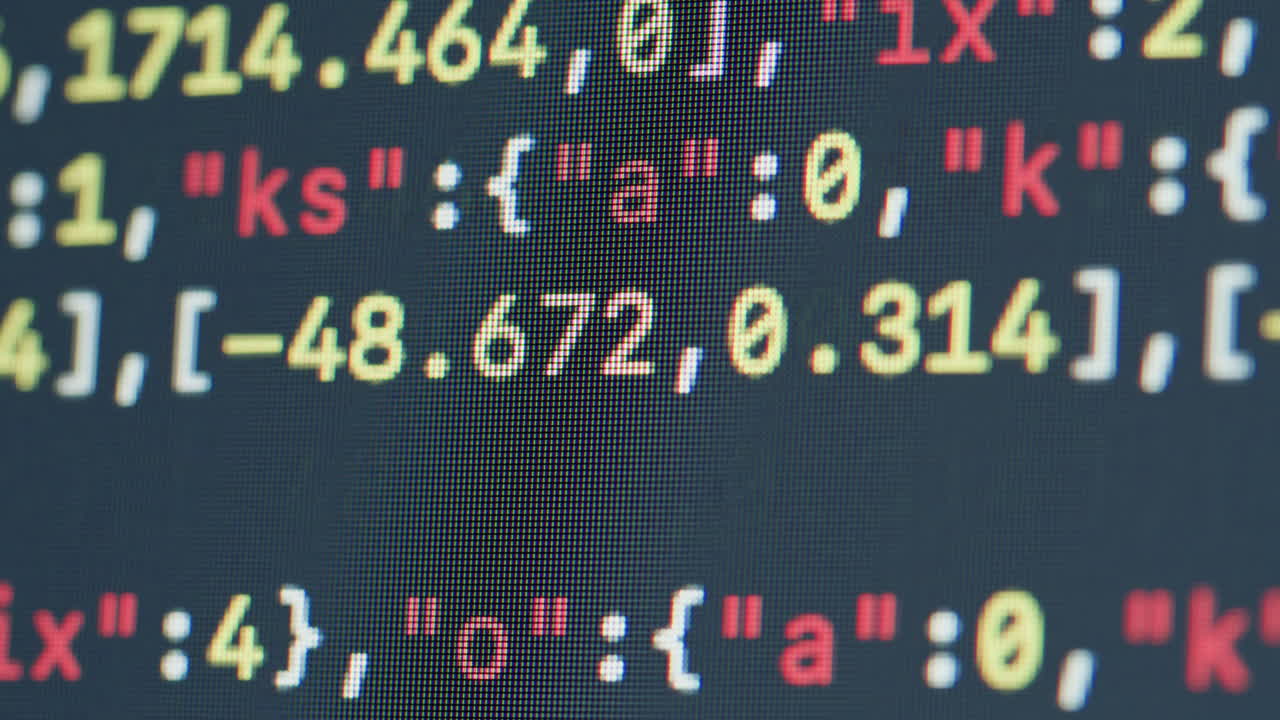 Close-up view of computer code on a monitor screen