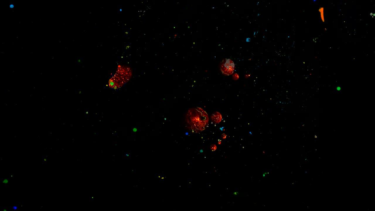 움직이는 색상, 액체 효과, 비누 거품