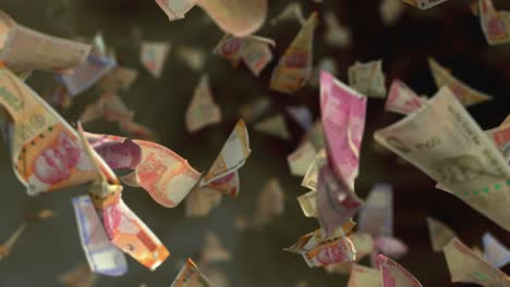 caída de los billetes de la rupia india 4k bucle