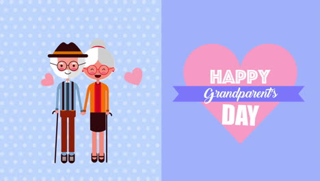 happy grandparents day card with couple lovers