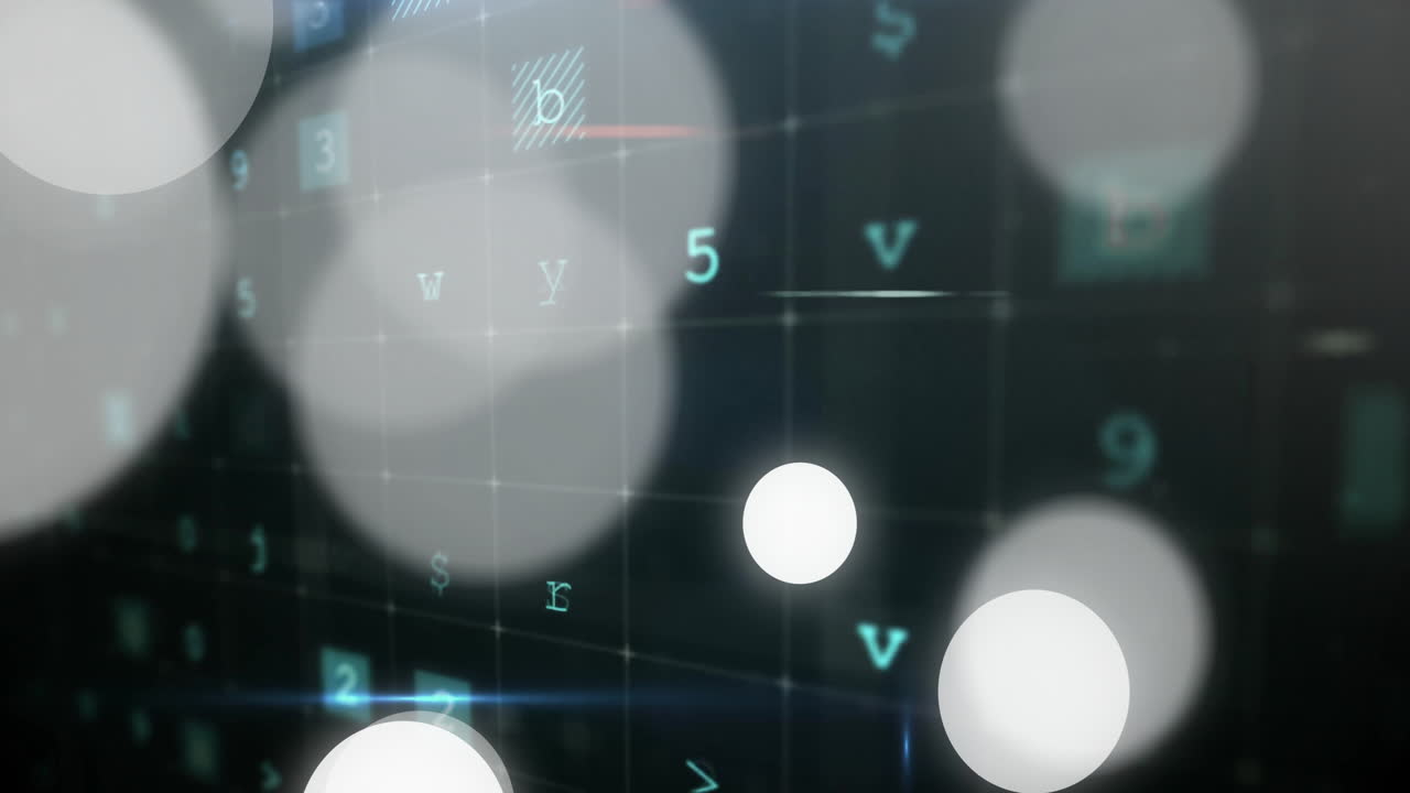 디지털 데이터 처리 및 바이러스 경고 텍스트의 애니메이션