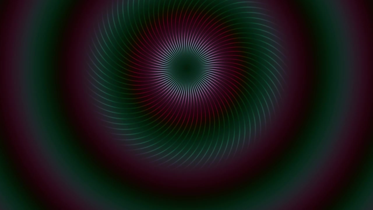 Appare un motivo vorticoso con colori scuri e linee radiali, creando un senso di movimento. Il design attira lo sguardo verso il centro, mettendo in risalto un ricco contrasto cromatico.