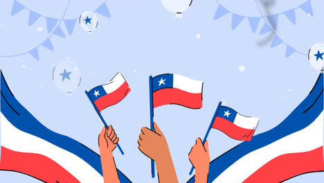 motion graphic of flat background for chilean fiestas patrias celebrations