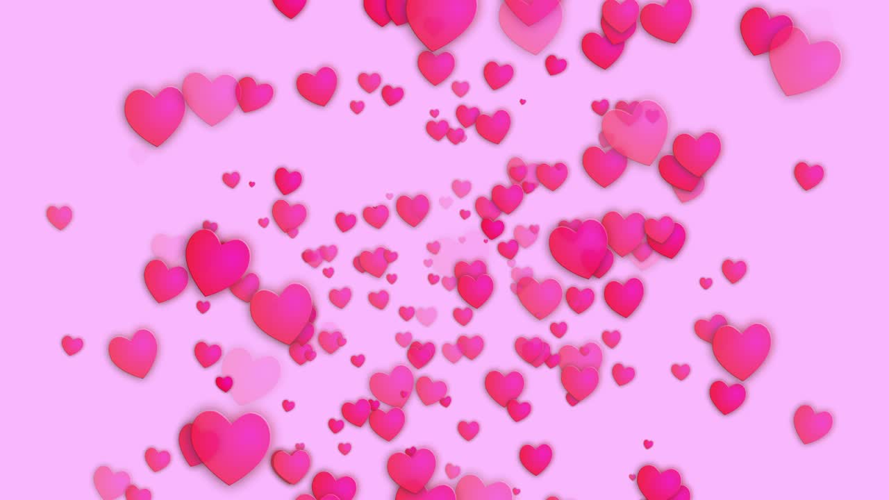 Animazione di particelle con simbolo a cuore, grafica in movimento
