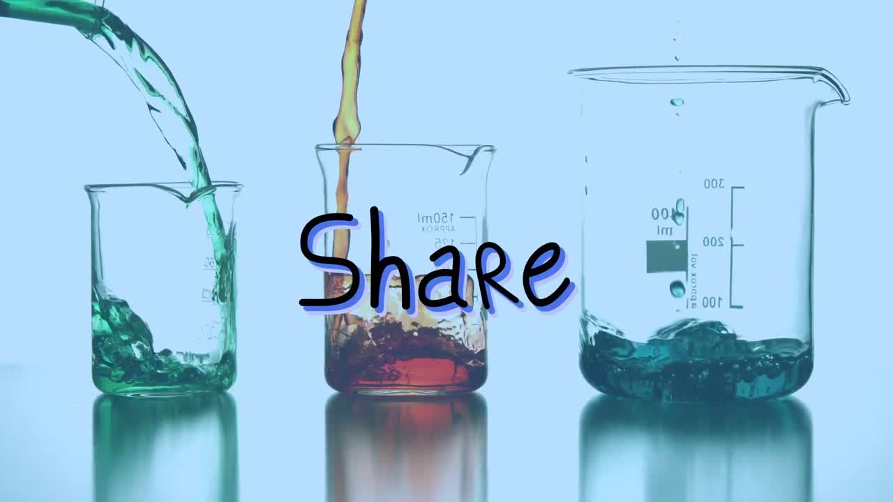 유리 용기에  ⁇ 는 액체에 대한 공유의 애니메이션