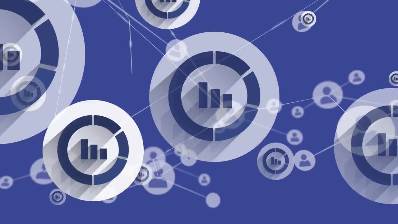 animación de la red de conexiones sobre fondo azul