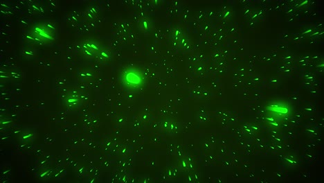 neon stars racing and zooming through space universe galaxy astronomy 3d animation on gradient background vibrant abstract dynamic digital motion green lime