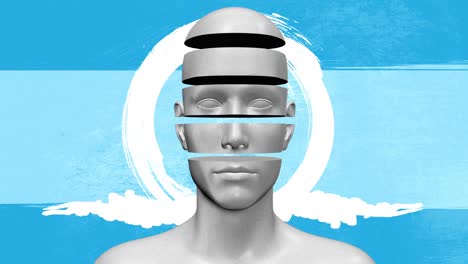 minimal graphic colorful psychedelic design with grunge shapes. human body abstract concept art. realistic 3d character man or woman in creative modern stop motion style. bright fashion animation.