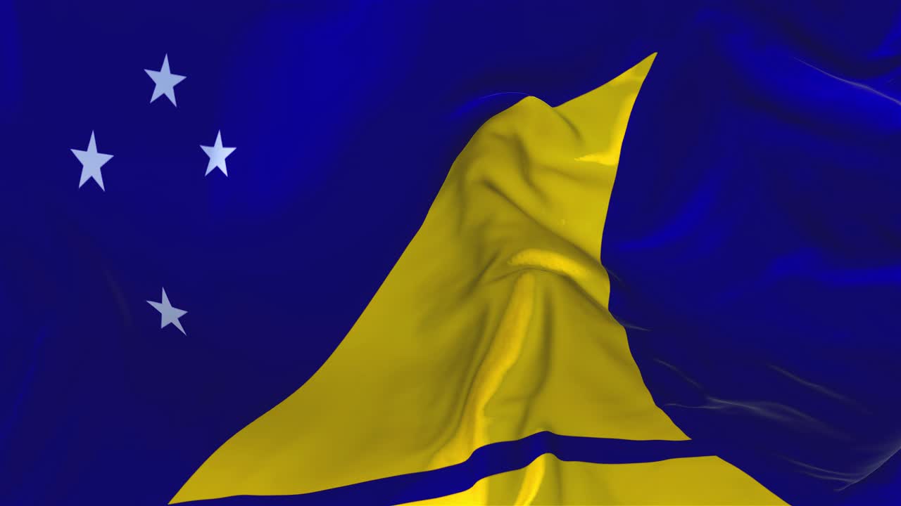 239 tokelau flag waving in wind slow motion animation 4k realistic fabric texture flag smooth