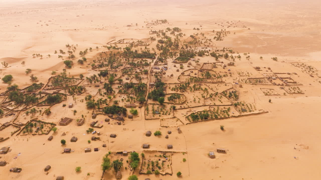 Aerial View of a Remote Desert Village