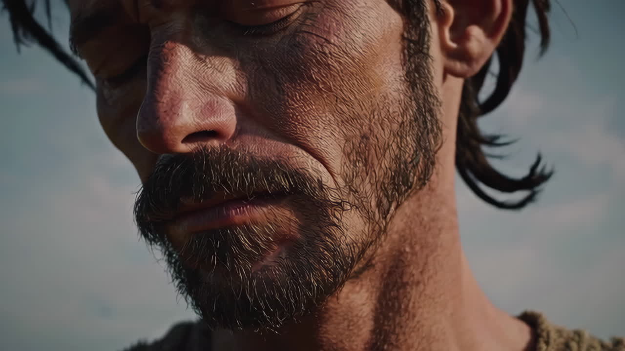 hombre prehistórico en la pradera