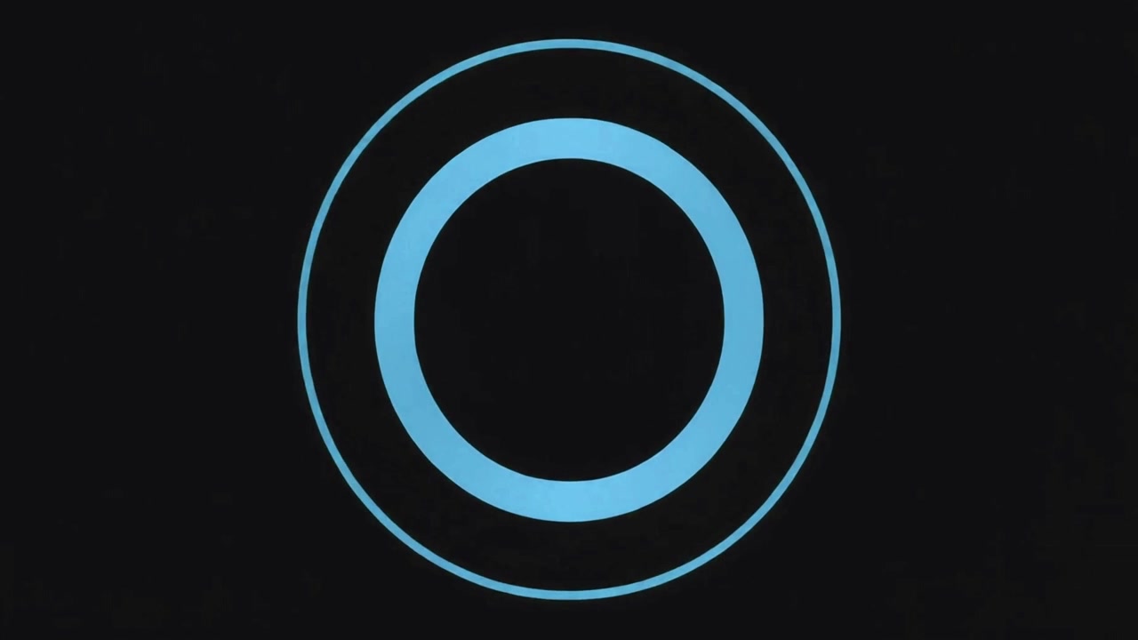 Abstract Animation of Expanding and Contracting Blue Rings on Black Background