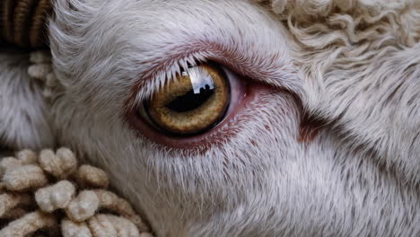 close-up of a sheep's eye