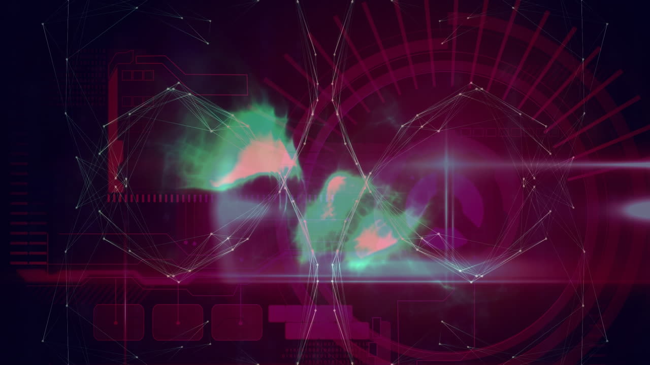 animación del procesamiento de datos sobre un fondo negro