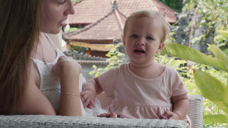 mother and baby outdoors