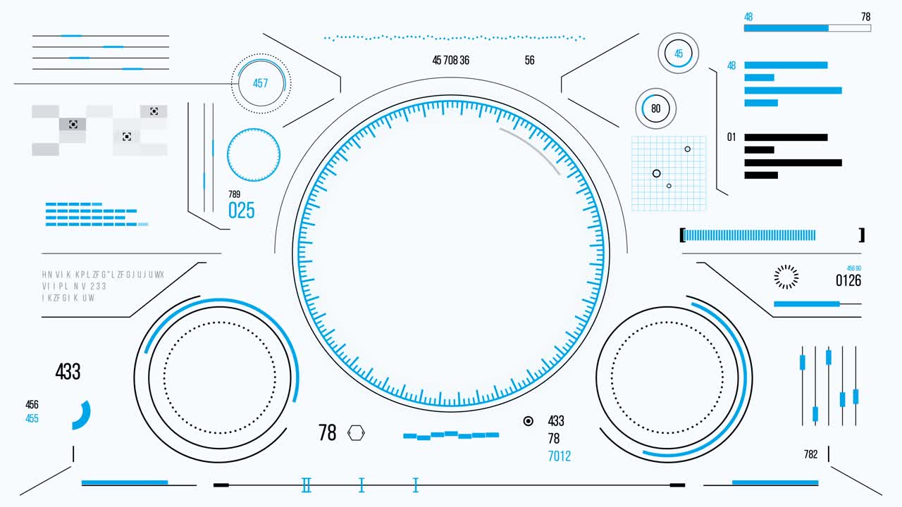 Futuristic user interface with HUD and infographic elements.
