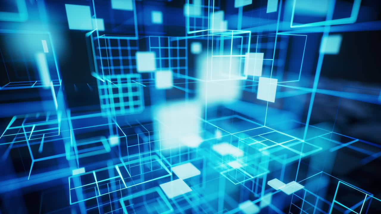 디지털 사이버 스페이스: 반이는 크로스 라인, 3d 렌더링