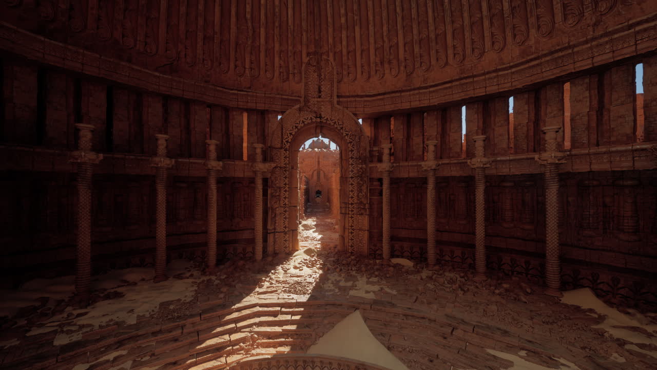 사막 에 있는 고대 유적 들