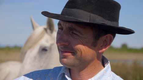 cowboy enjoying his horses with passion