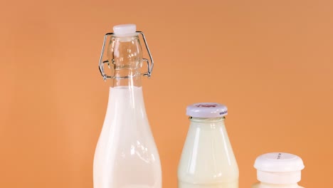 assorted dairy products on a wooden background