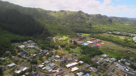 aerial-view-following-the-hillside-on-oahu