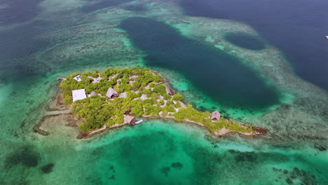 aerial view of a secluded tropical island resort