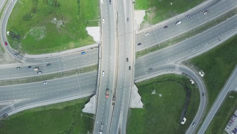 aerial view of highway intersection