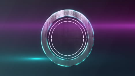 glowing circular countdown animation with neon lights on dark background