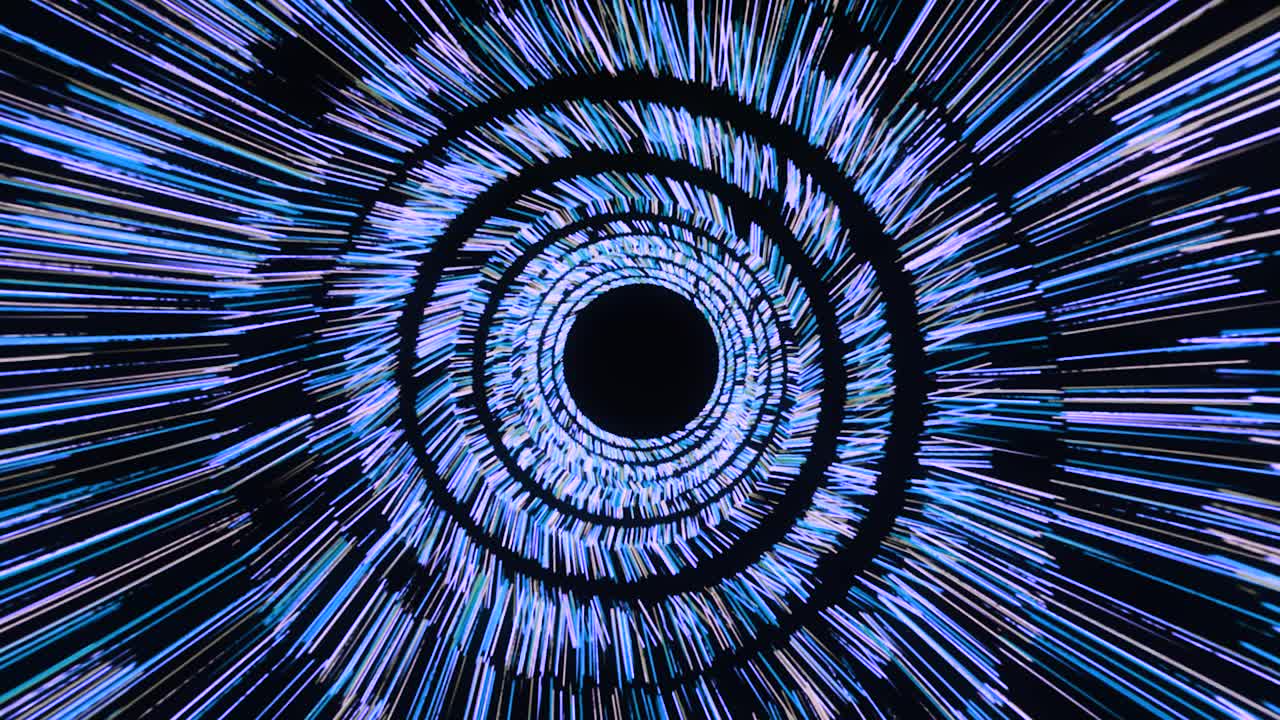 Abstract Glowing Spiral Tunnel