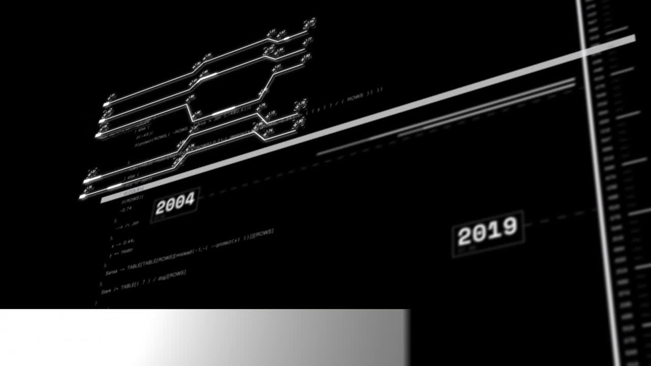 Fake News text over digital data processing animation with red and white graphics