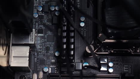 Macro-Shot-Dolly-View-Of-PC-Motherboard