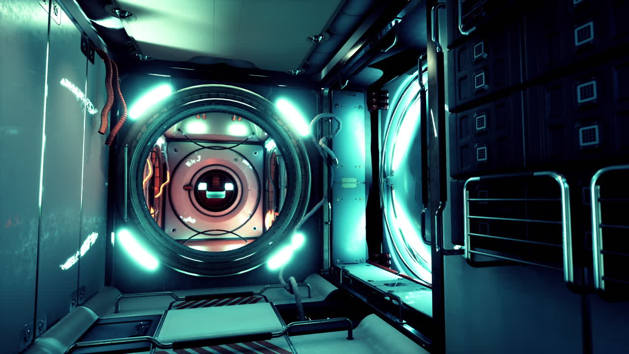 interior of futuristic internation space station